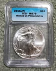 2016 ICG MS70 1oz American Silver Eagle $1
