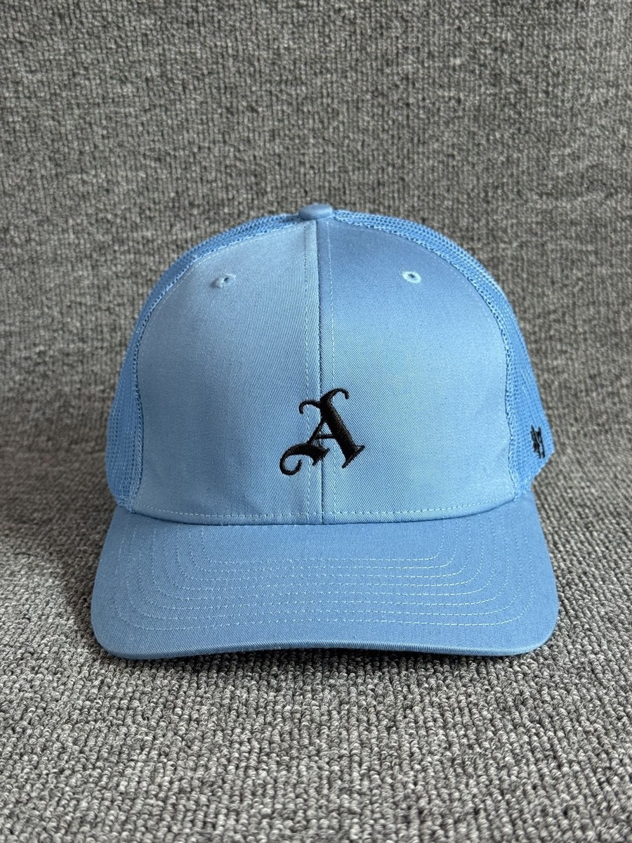 '47 Brand Old English A Trucker Snapback Light Blue Mesh Back Curved Brim Hat