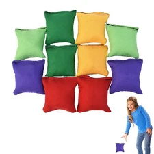 Bean Bag Throwing Sandbags Game Outdoor Toss Game For Kid (10Pcs,Random Color)