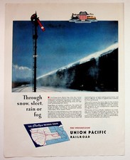 1944 Union Pacific Railroad Diamond Anniversary Vintage WWII Magazine Print Ad