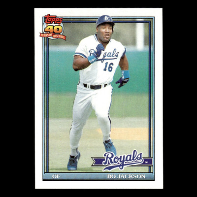 Bo Jackson #600 1991 Topps Kansas City Royals Baseball Card MLB NM