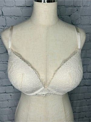 Victoria's Secret Dream Angels Lace Push Up Underwire Bra Ivory Women's 36DDD