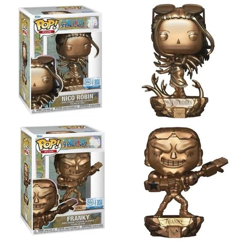 Funko Pop Nico Robin & Franky Bronze Statue - One Piece - w/ Protector In-hand