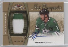 2015 Upper Deck Fleer Showcase Hot Prospects 145/499 Radek Faksa Patch Auto i9i