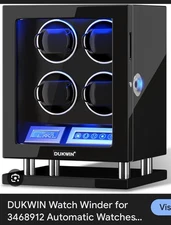 DUKWIN LED Automatic 4 Watch Winder LCD Touch Screen Display Box Case 