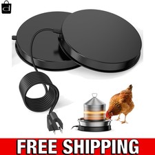 2PACK Chicken Water Heater for Winter  110Watt Heated Poultry Waterer Base,With T