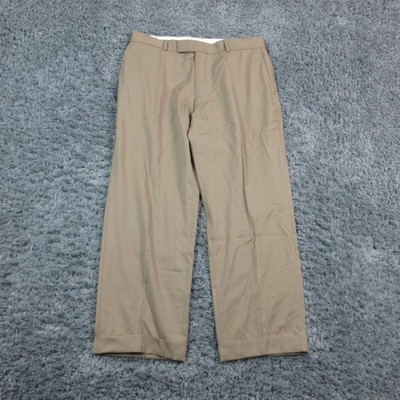 Hugo Boss Dress Pants Mens 35 Tan Beige James Brown US Cuffed Tailored 35x28.5*