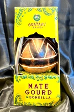 NEW - Guayaki Brand Mate Gourd & Bombilla; Made in Argentina