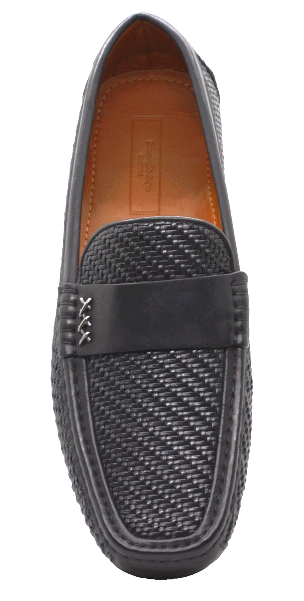 00s Y2K ermenegildo zegna レザー ドライビングシューズ Ermenegildo Zegna Men's Black Leather Woven Driving Shoes Sz US