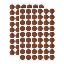 2 Sheets Screw Hole Stickers 21mm 54 in 1 Self-Adhesive Stickers, Brown