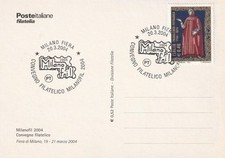 REPUBLIC-ITALY-POSTCARD- WITH CANCELLATION OF MILAN FAIR - 2004