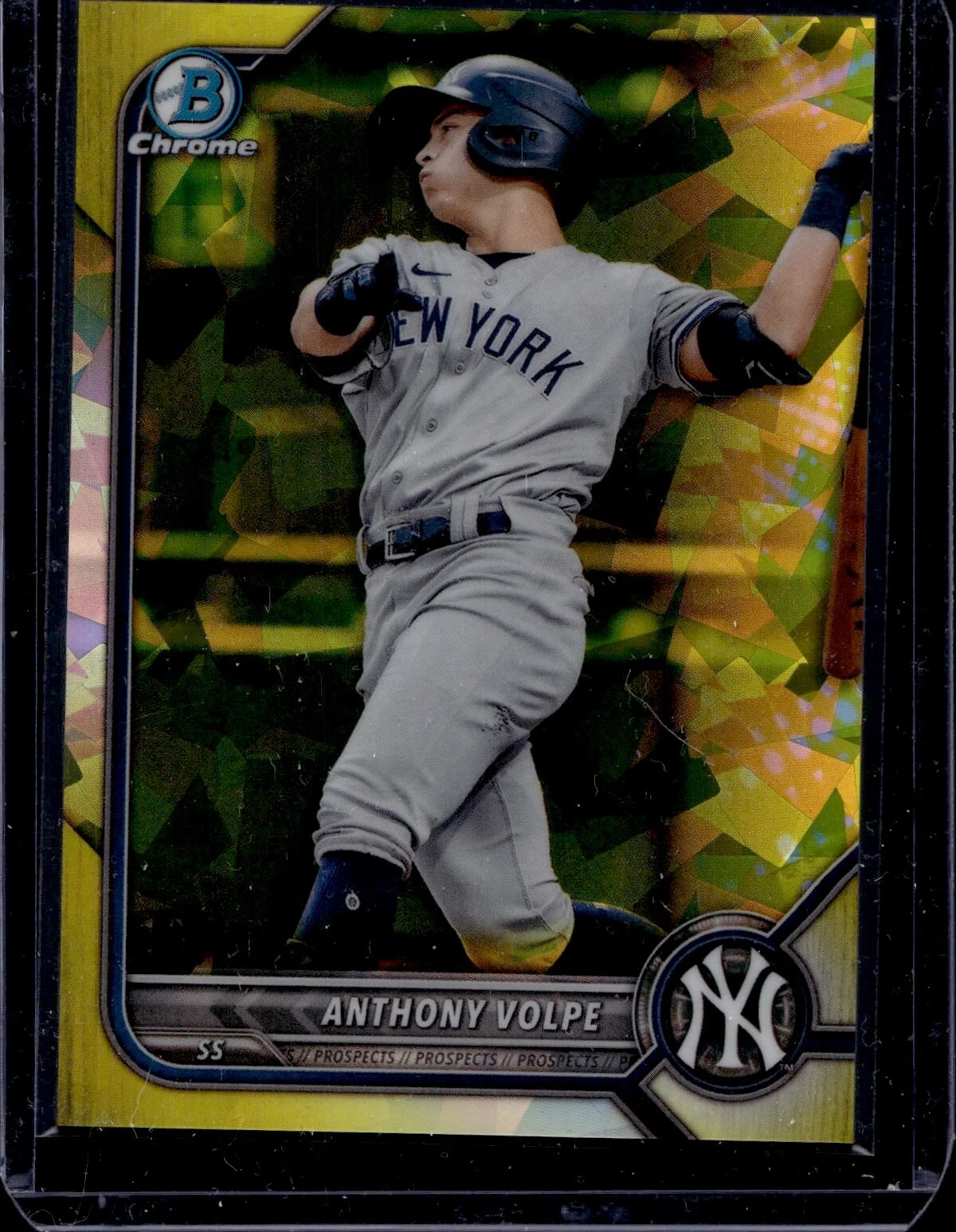 2022 Bowman Chrome Sapphire Anthony Volpe YANKEES #BCP-182 Yellow Refractor /50
