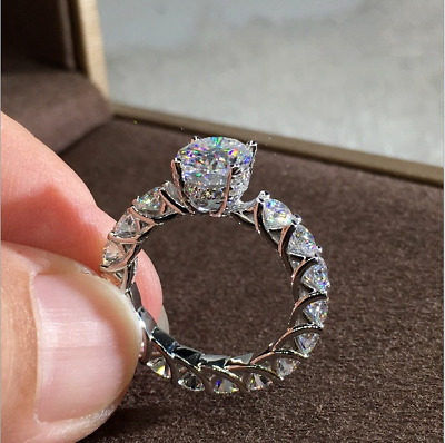 Women White Gold Silver Princess Cut Engagement CZ Ring Sz 6-10 Gift Box  P68 | eBay
