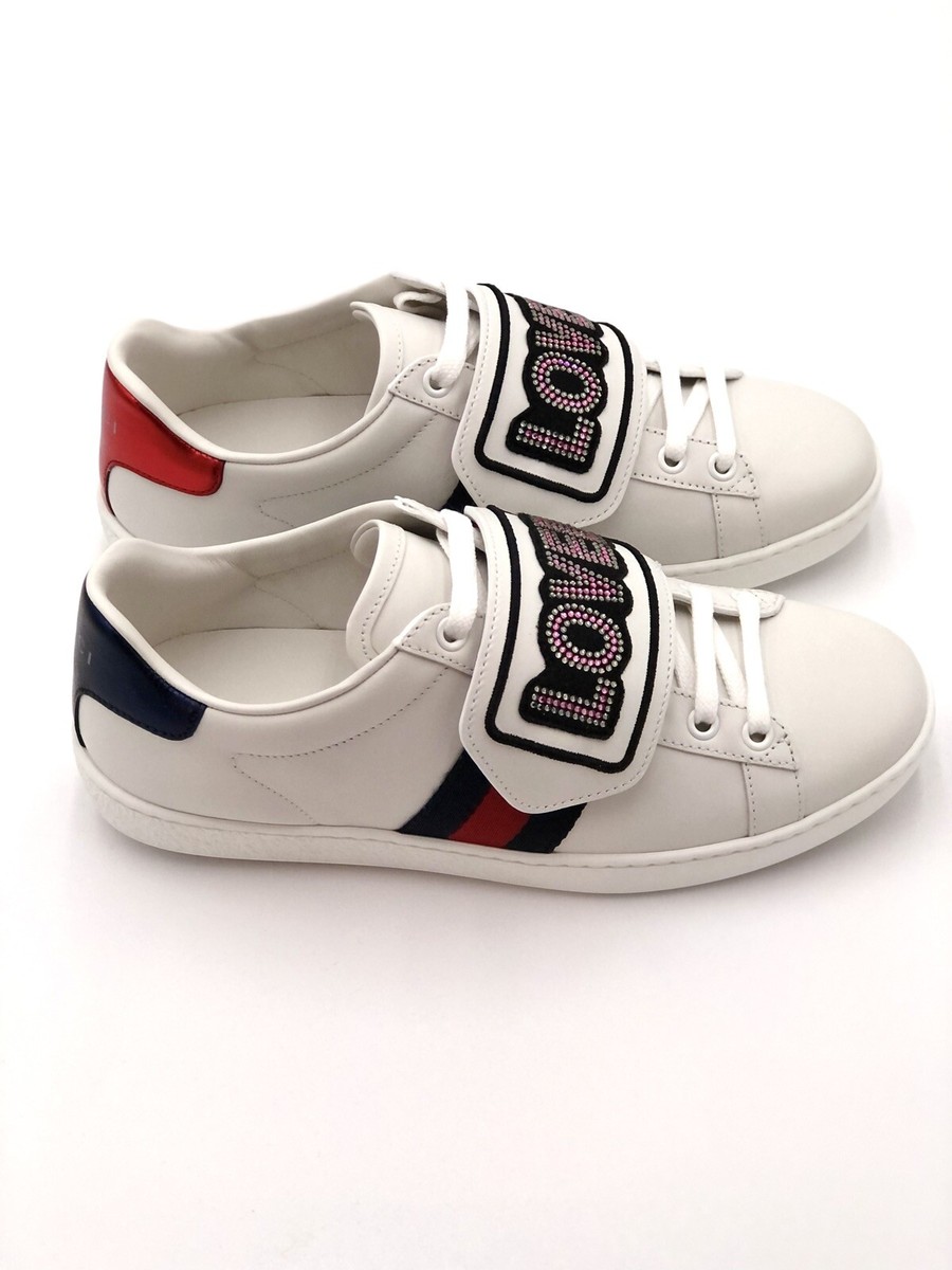 New Gucci White Ace Loved Patch Sneaker Sz 36 / 6w US | eBay