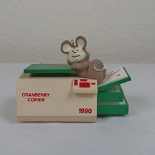 Hallmark Keepsake Christmas Ornament Copy of Cheer Copier Mouse Vintage 1990 Box