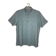 Johnnie-O Size XL Sage Green Dot Geometric Allover Print Performance Golf Shirt