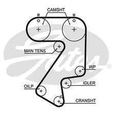 Gates Powergrip Timing Belt Kit K015404XS - High Quality Part For Toyota