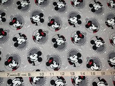 NEW Discontinue Disney Smiling Mickey 100 Cotton Fabric Sold By FQ Fat Quarter  