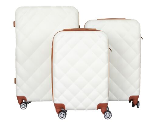 Hartschalenkoffer Gepäck kostenlose Personalisierung mit Kombinationsschloss 4 Räder Elfenbein - Bild 1 von 9