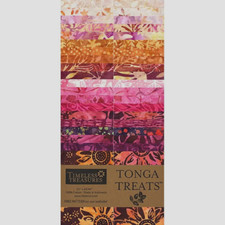 Precut Fabric Tonga Treats Merlot 40 Strips 2.5"X44" Batik Timeless Treasures