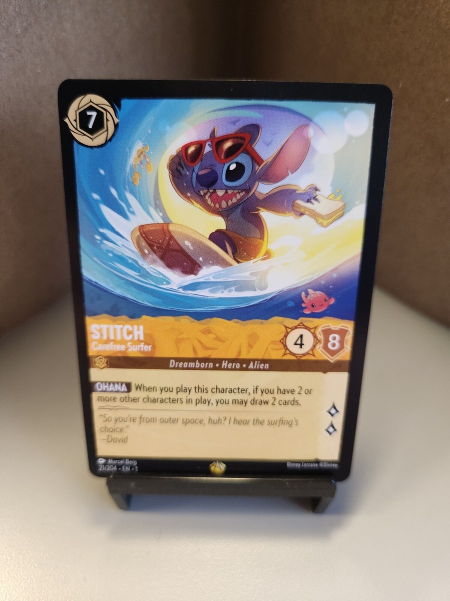 Stitch Carefree Surfer 21/204 Disney Lorcana The First Chapter Non
