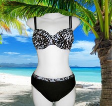 NEW PROFILE by GOTTEX blue brown BRA TOP 2 pc BIKINI SWIMSUIT SET Size 32D  10