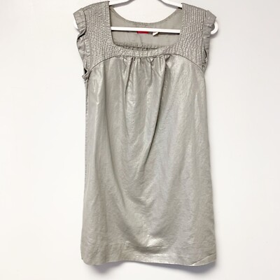 Mini Shift Dress Urban Outfitters Lux Women's Gray Silver Shimmer Metallic XS