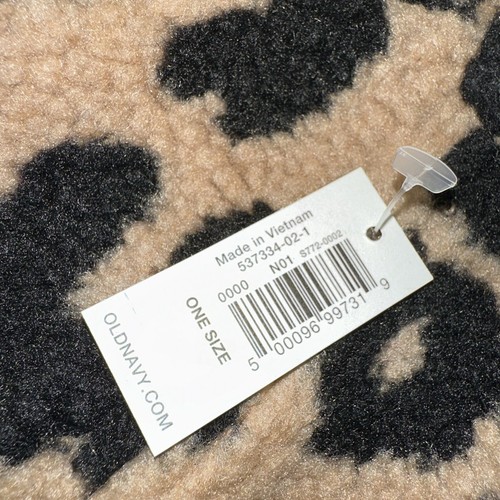 NWT Old Navy Girl's Cozy Sherpa Baseball Cap - Brown/Black Cheetah Print - Picture 2 of 7