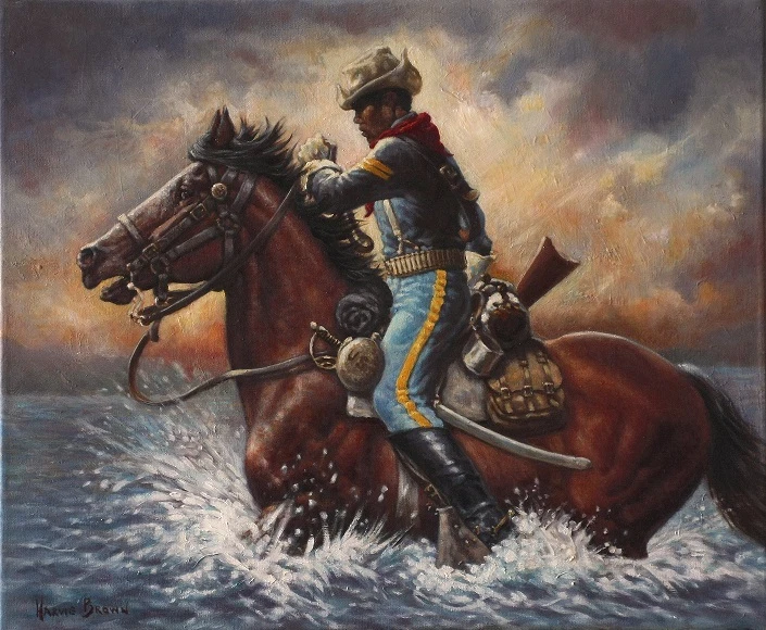 Buffalo Soldier Art Print "An NCO's Charge" (S/N LImited Edition)