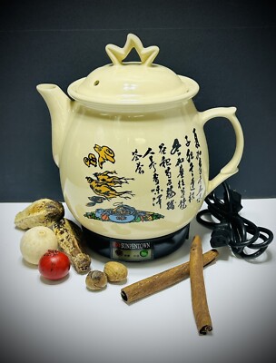 Vintage Sunpentown Ceramic Electric Kettle Slow Cooker/Medicine Keep WarmSetting
