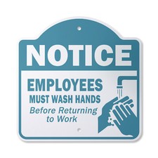 Notice Employees Must Wash Hands Novelty Plastic Sign