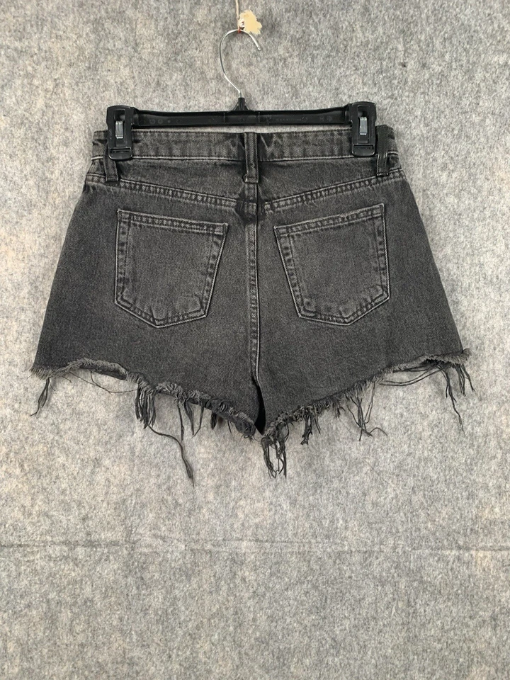 Pantalones Cortos Alexander Wang Bite Tiro Alto Negro Carbón Denim Talla 25 Jeans Informales Foto 4 de 4