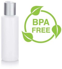 Natural Clear Plastic Squeeze Bottle with Silver Disc Cap - 4 oz / 120 ml