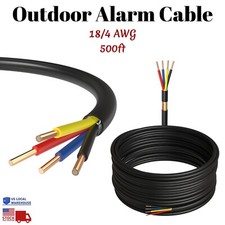500ft Outdoor Alarm Security Cable 18/4 Gauge Solid CL2 Rated 4 Conductors CCA