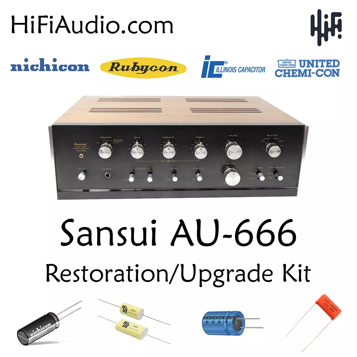 Sansui AU-666 rebuild restoration recap service kit fix repair filter capacitor