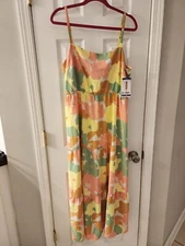 Social Standard Multicolor Sundress XXL Smocked Back Maxi Dress NEW!