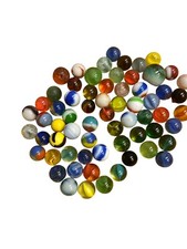 Vintage Assorted Marble Lot Over 60 Glass Swirls D4 Akro Agate Etc