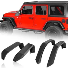 4xSteel Wide Front & Rear Fender Flares w/Turn Signal for 18-25 Jeep Wrangler JL
