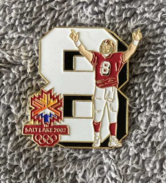 Salt Lake City Olympics 2002, #8, enameled clutch back pin, minty