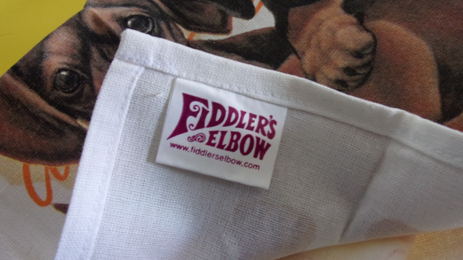 FIDDLER'S ELBOW " Bone Appetit " Dachshund Puppies, 17″X32″Cotton