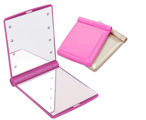 Makeup Compact Mirror Cosmetic Folding Portable Pocket with 8 LED Lights Lamps - Picture 12 of 12