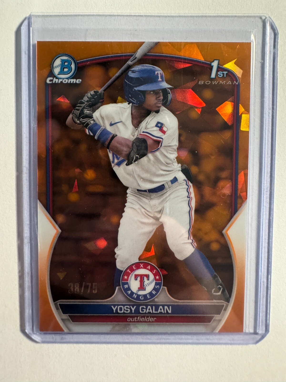 K229,592 - 2023 Bowman Chrome Prospects Sapphire Orange #BCP221 Yosy Galan #/75
