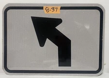 Road Traffic Street Sign Authentic 45 Degree Left Arrow 21"X 15". 8-37