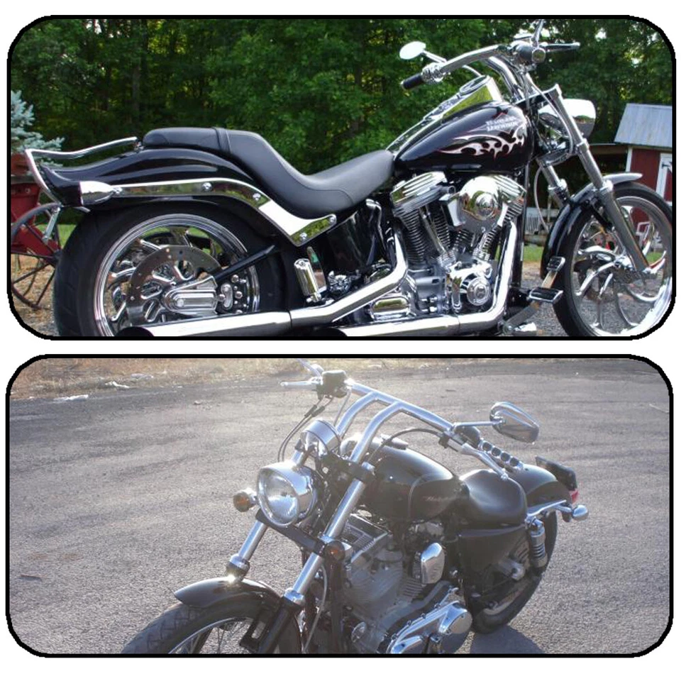 Fat 1-1/4'' Handlebars 8''Rise T-Bars Drag Bar For Harley Dyna Sportster Fat boy - Imagem 4 de 4