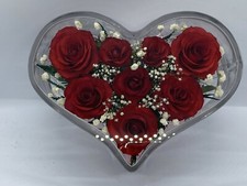 Red Roses Bouquet Preserved in the Glass Jar. Perfect for Valentines Gift.