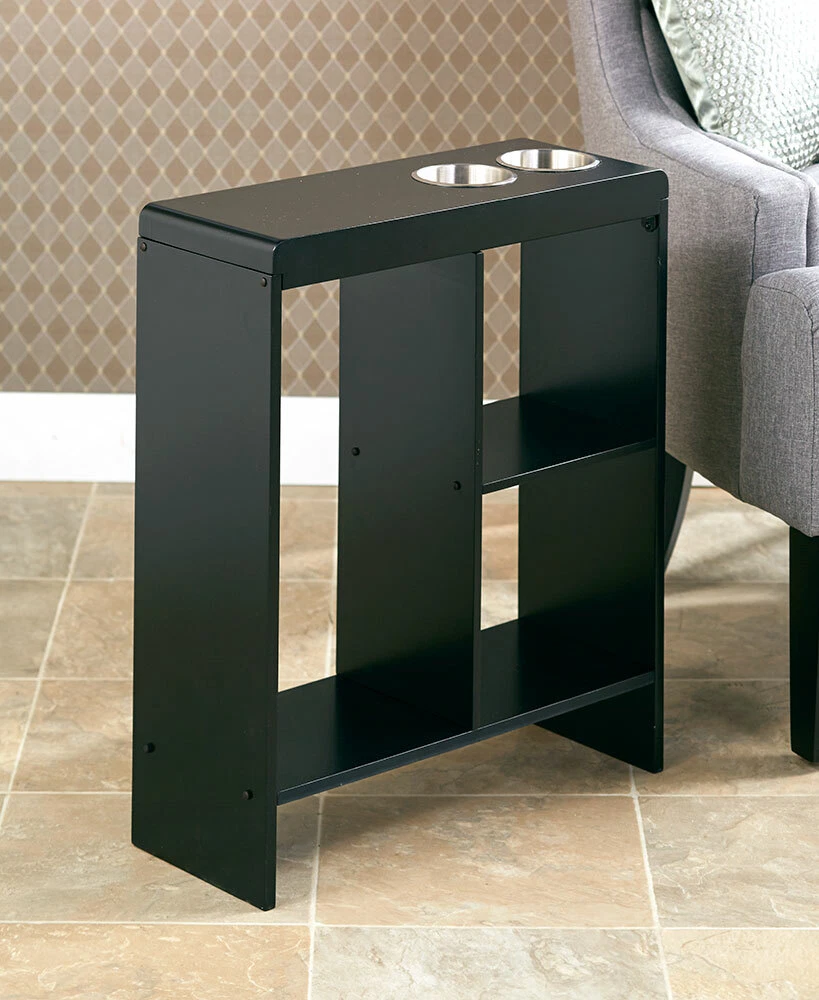 Small side table with cup holder outlet