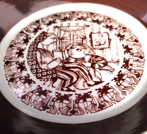 VTG MCM Bjorn Winblad Nymolle Ceramic "November" Cake Plate 6" Diameter - Picture 4 of 11