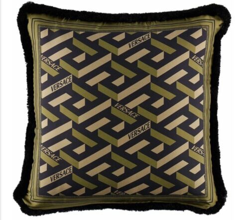 VERSACE MONOGRAM SMILE DOUBLE-SIDED SILK PILLOW