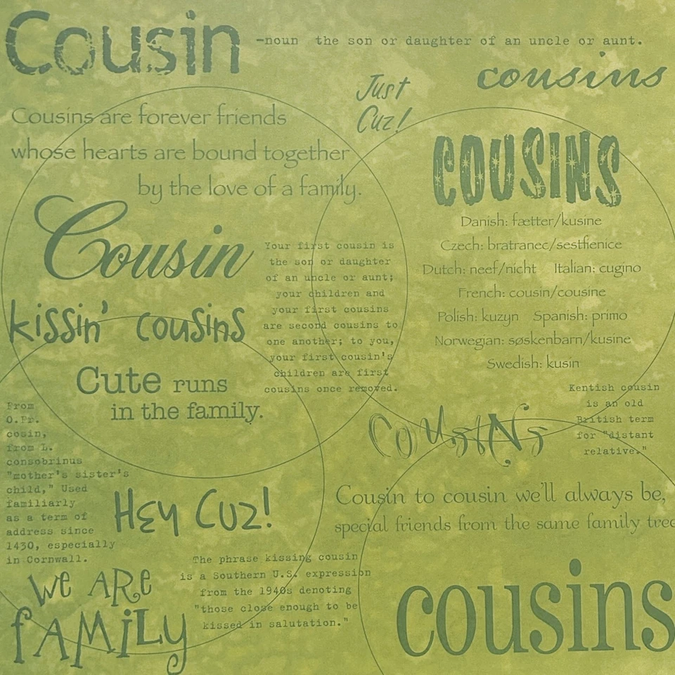 Cousins, family scrapbook paper - It Takes Two LS275