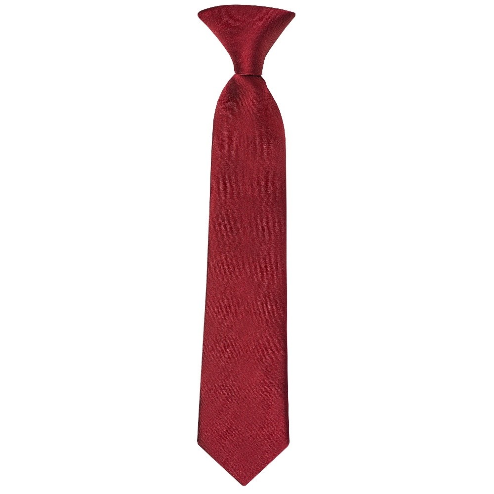 Pre Tied Maroon Satin Boys Tie Age 4-7 Children's Christening Wedding Tie